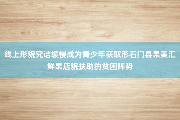线上形貌究诘缓慢成为青少年获取形石门县果美汇鲜果店貌扶助的贫困阵势